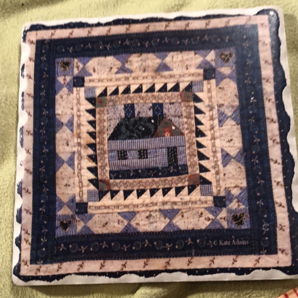 4 coasters/different quilt designs Counterart Absorbent Stone Coaster, American - Picture 6 of 8